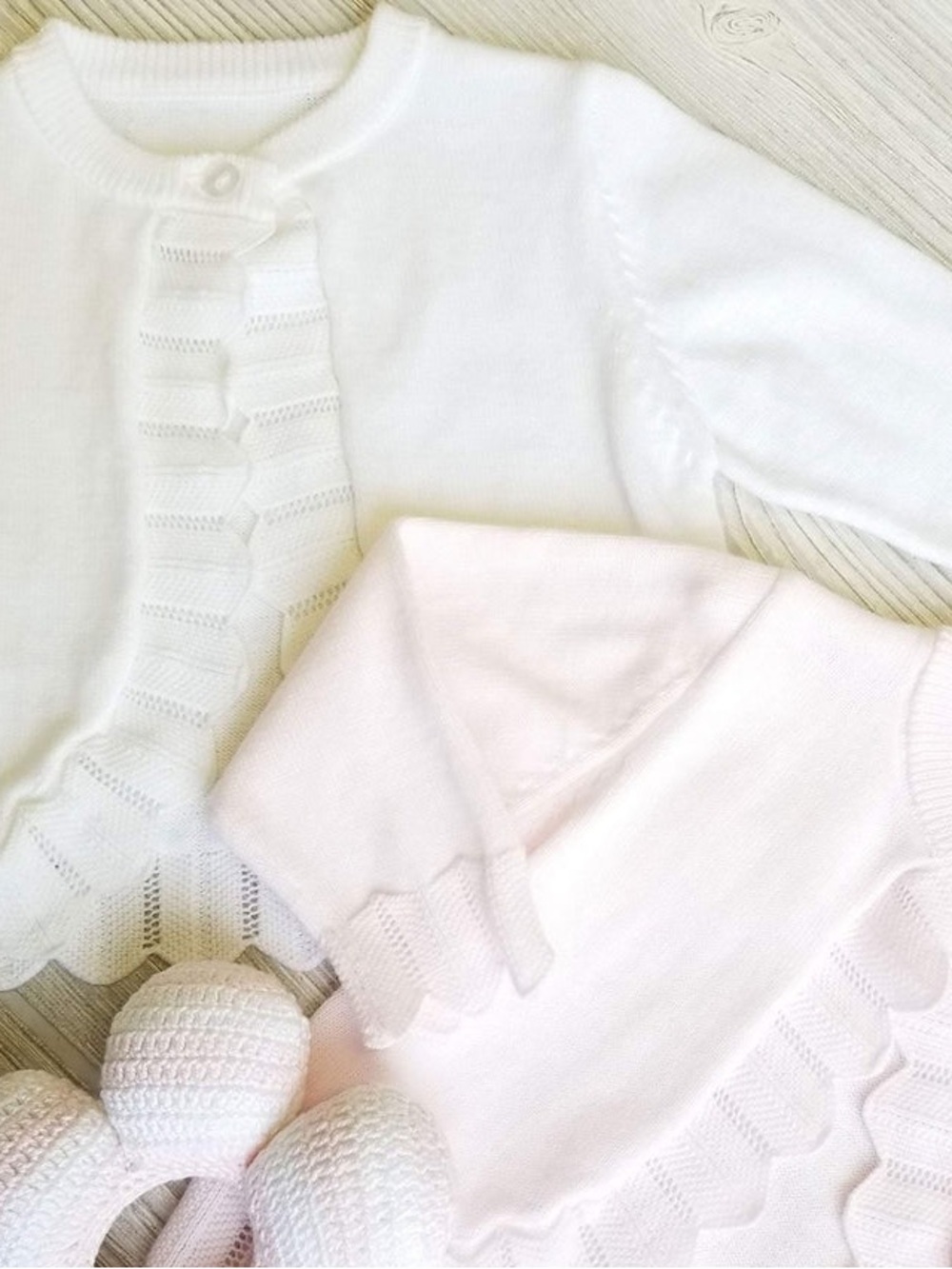 Petit Ami trimmed white cardigan
